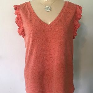 Womens Anthropologie "Hazel" Knit top Coral color